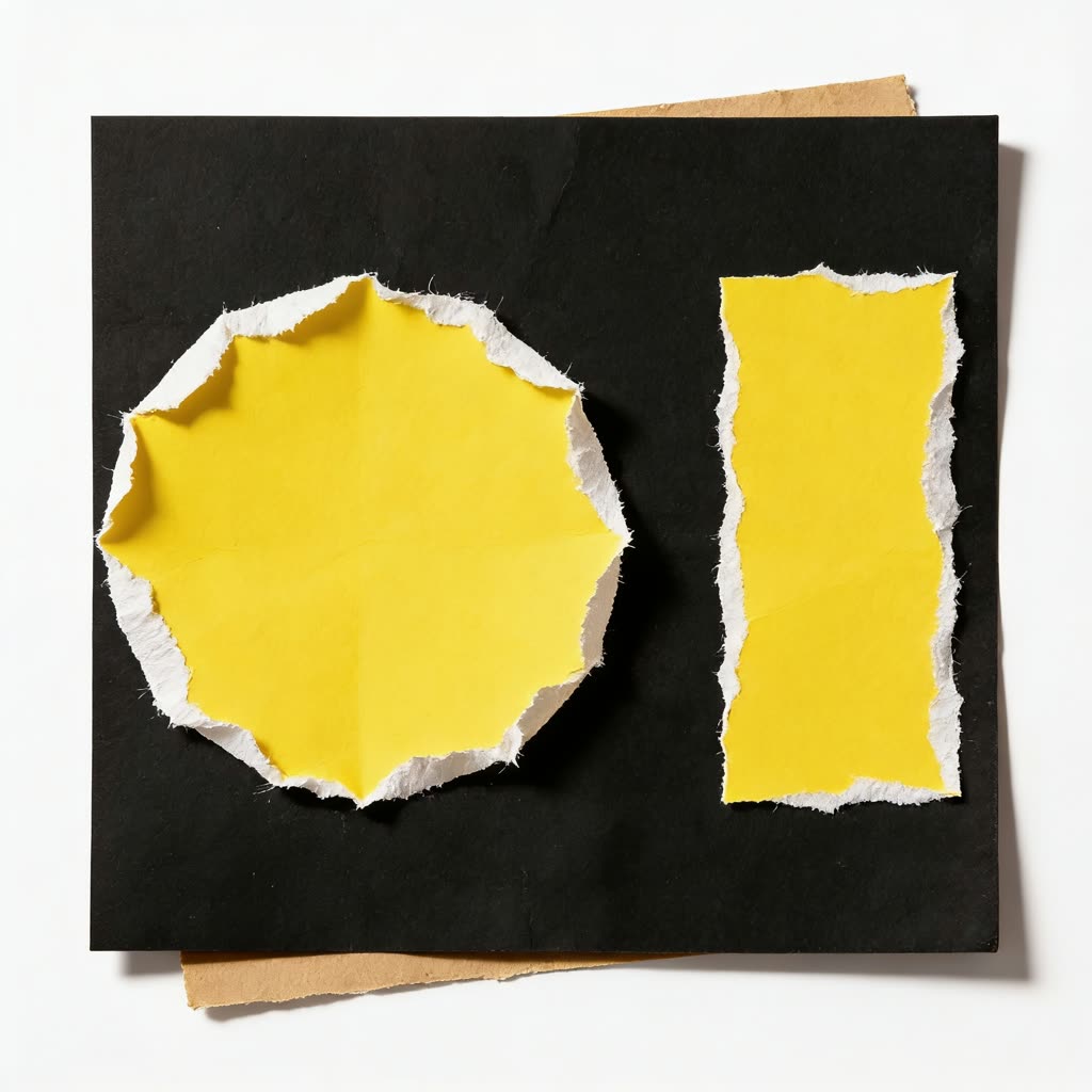 The zeroto1 mark assembled as a paper collage study